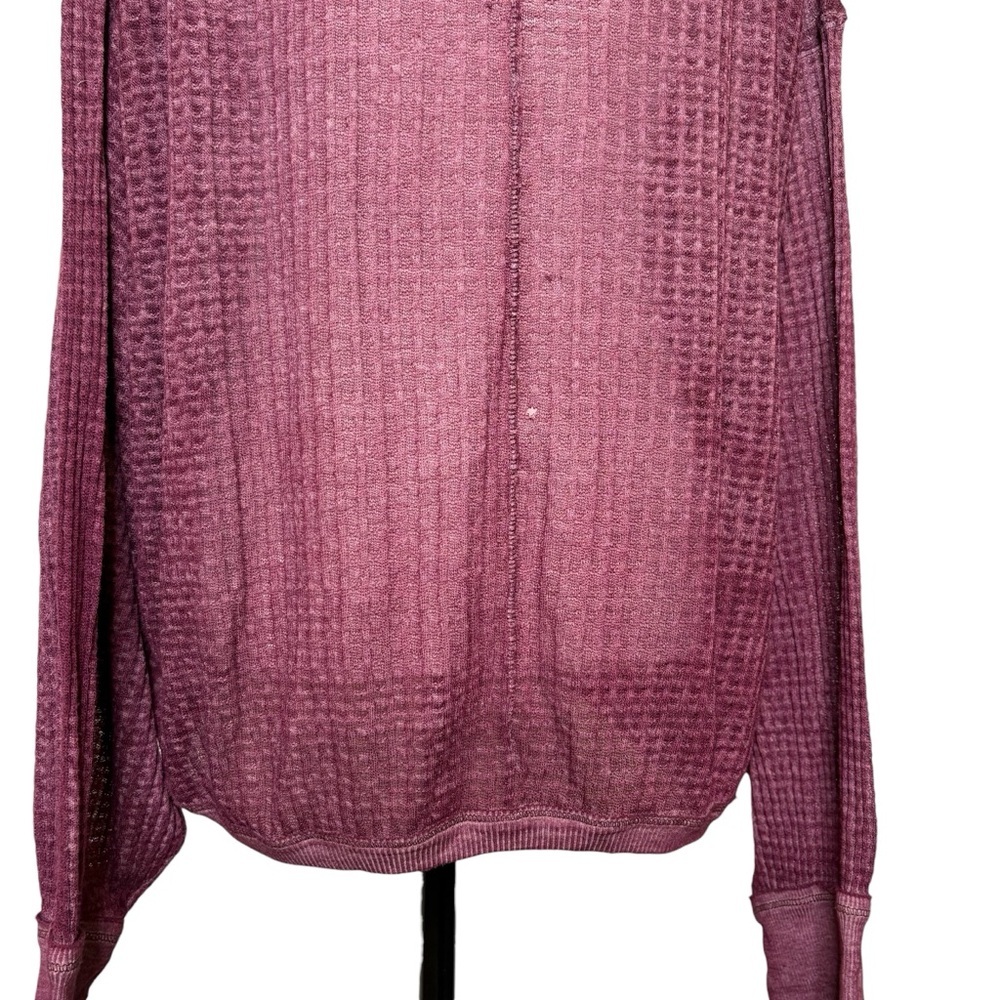 Free People We The Free South Side Thermal Top L Violet Relaxed Lightweight FLAW - Picture 7 of 13
